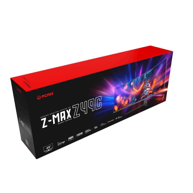 monitor gamer curvo pcyes z-max z49c 49" dqhd 120hz usb-c preto pmgz49c144bv (mp)