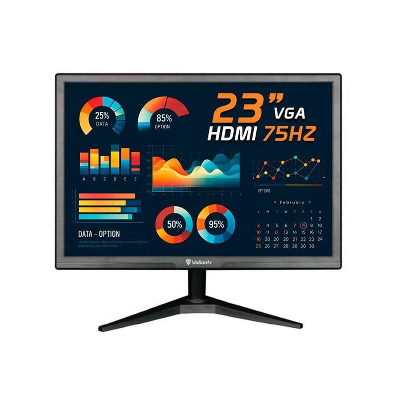 monitor valianty vt23x 23" full hd 75hz hdmi vga 21206 (mp)