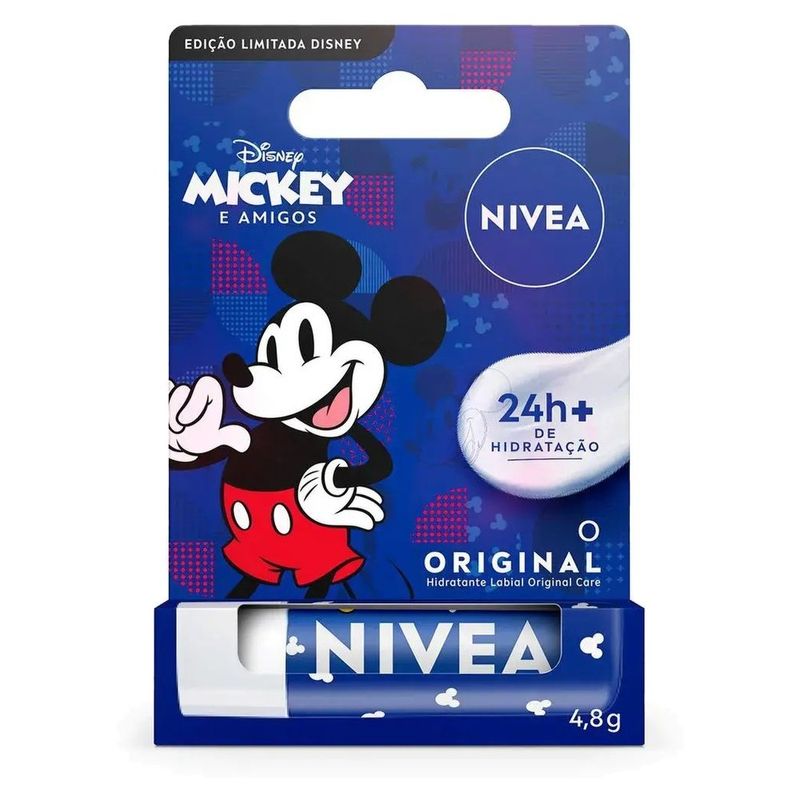 hidratante labial nivea original care disney mickey e amigos 4,8g