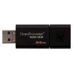 pen drive kingston 64gb usb 3.0 preto dt100g3/64gb (mp)