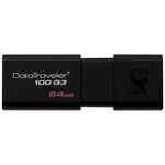pen drive kingston 64gb usb 3.0 preto dt100g3/64gb (mp)