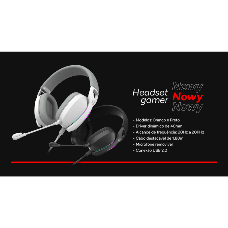 headset gamer pcyes nowy black vulcan usb surround hgnw40bv preto (mp)