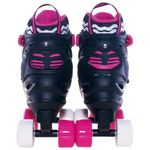 kit patins fênix 4 rodas preto/rosa tamanho p 28-31 pf-04