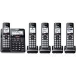 telefone sem fio panasonic 5 peças (base principal + 4 monofones) preto a-bi