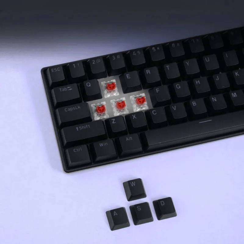 teclado gamer mecânico fantech atom61 mk211 60% rgb switch red preto (mp)