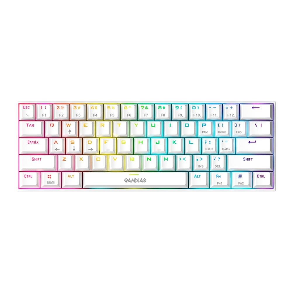 Teclado Gamer Mecânico Gamdias Hermes E3 RGB Switch Brown Branco (MP)