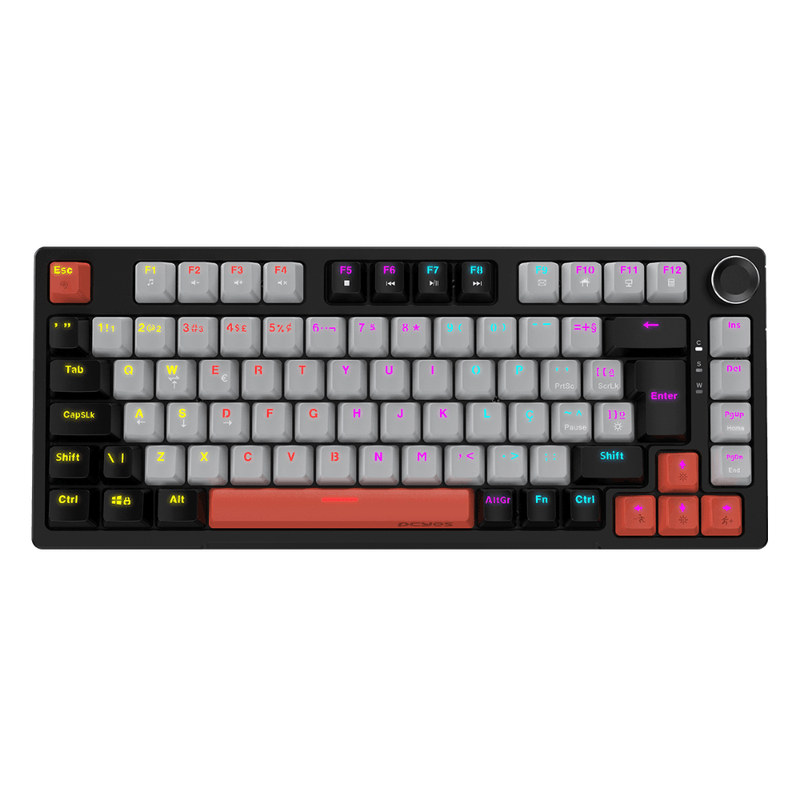teclado gamer mecânico pcyes arkeum 75% black vulcan switch red akbv75rbr (mp)