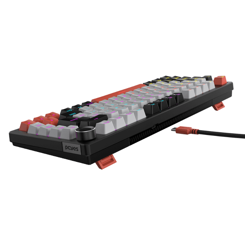 teclado gamer mecânico pcyes arkeum 75% black vulcan switch red akbv75rbr (mp)