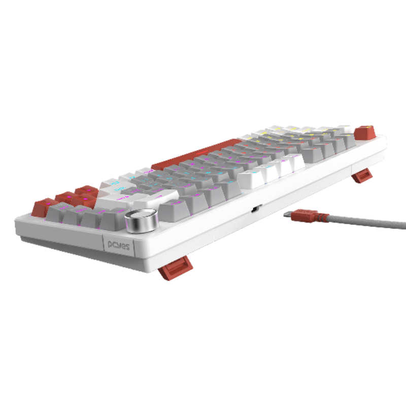 teclado gamer mecânico pcyes arkeum 75% white ghost switch red akwg75rbr (mp)
