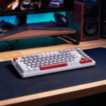 teclado gamer mecânico pcyes arkeum 75% white ghost switch red akwg75rbr (mp)