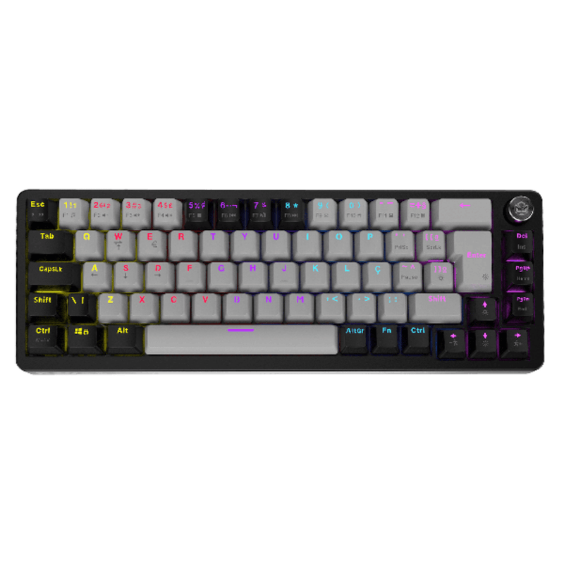 teclado gamer mecânico pcyes mecka 65% black vulcan switch red tpmkbvrd (mp)
