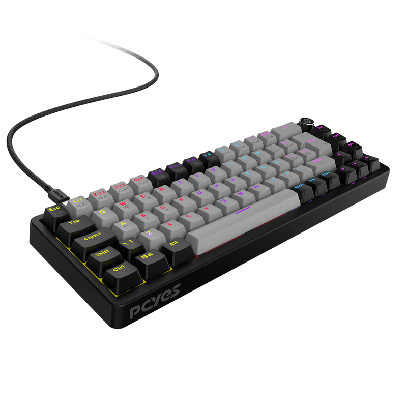 teclado gamer mecânico pcyes mecka 65% black vulcan switch red tpmkbvrd (mp)