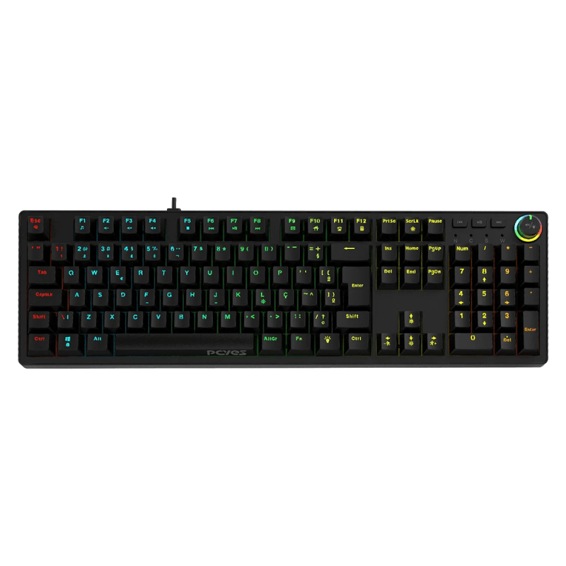 teclado gamer mecânico pcyes zecky switch red black vulcan ptzkbvrd (mp)