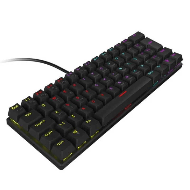 teclado gamer mecânico vinik 60% rgb switch red anihibkrd (mp)