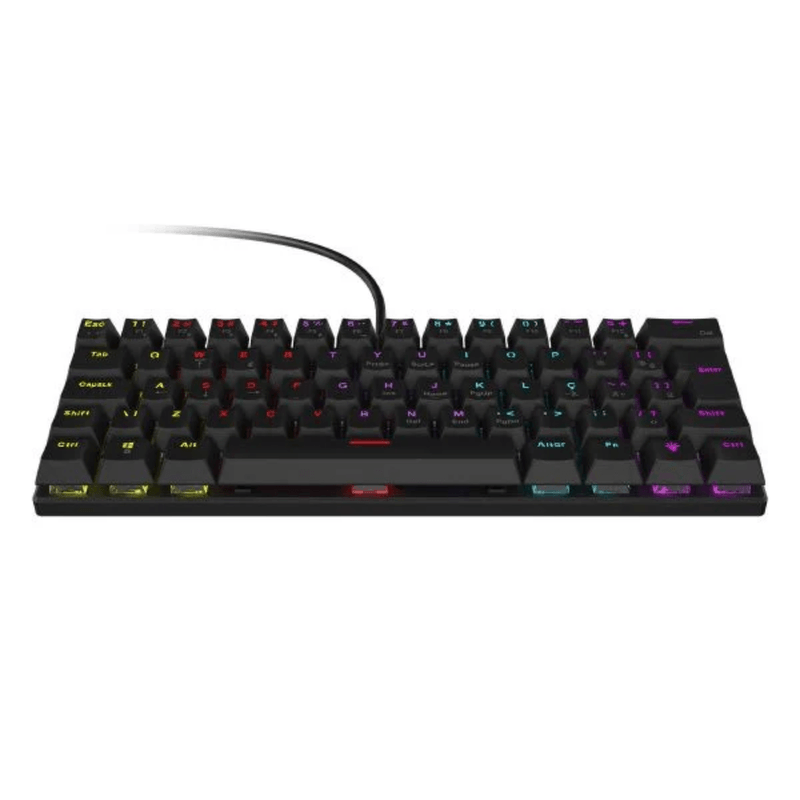 teclado gamer mecânico vinik 60% rgb switch red anihibkrd (mp)