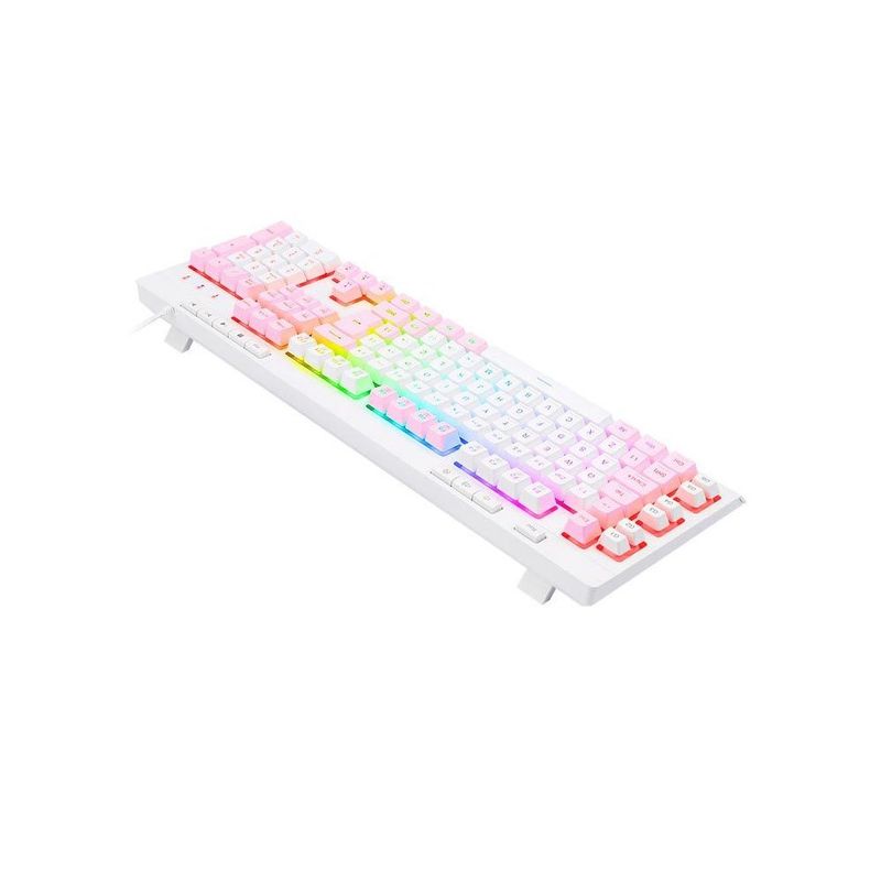 teclado gamer membrana redragon shiva rgb k512wp rosa e branco (mp)