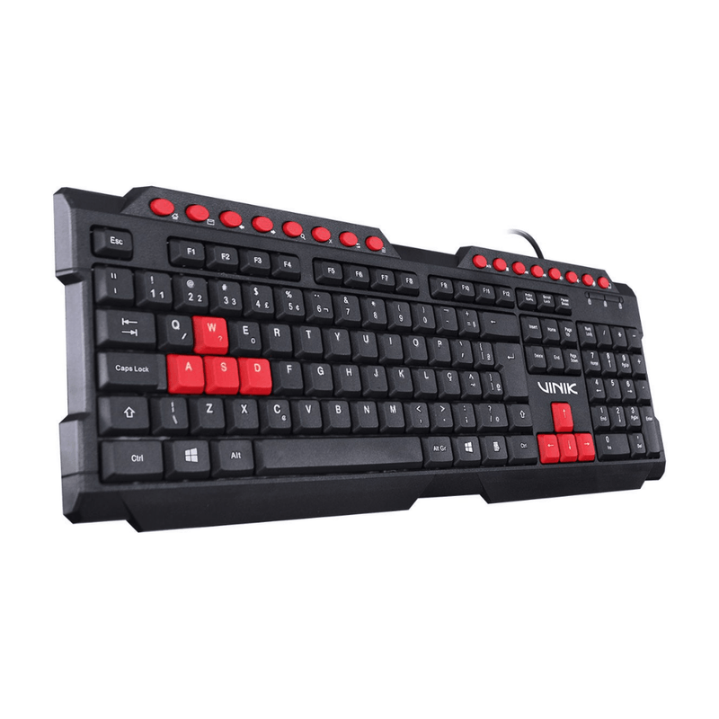 teclado gamer vinik vx gaming dragon v2 abnt2 gt100 preto e vermelho (mp)