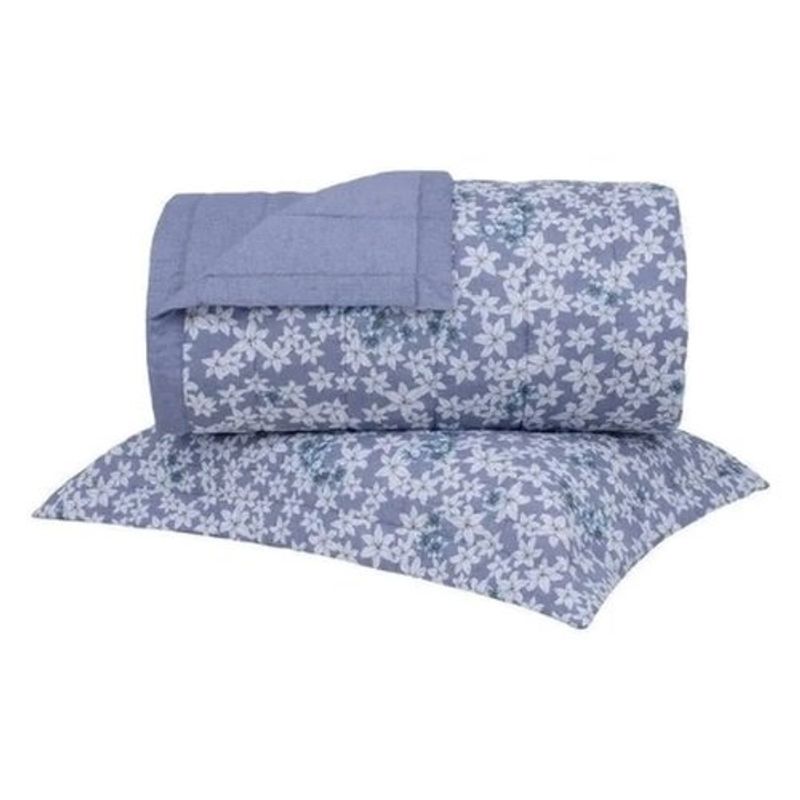 jogo de cama solteiro 2 peças buddemeyer lírium 160x240cm azul (mp)
