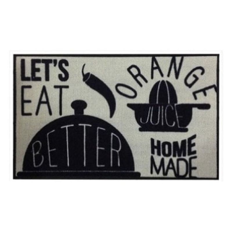 tapete para cozinha kapazi gourmet eat 50x80cm preto (mp)