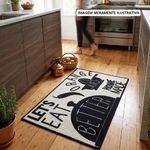 tapete para cozinha kapazi gourmet eat 50x80cm preto (mp)