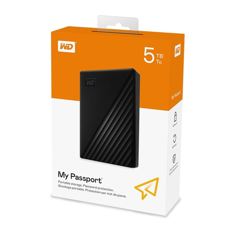 hd externo western digital my passport usb 3.0 5tb preto wdbpkj0050bbkwesn (mp)