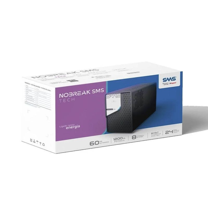 nobreak sms tech 1200va entrada bivolt saída 110v 29304 (mp)