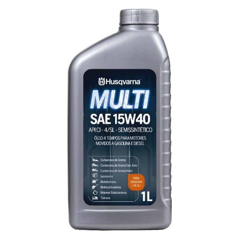 óleo lubrificante husqvarna para motor 4t semissintético 1l multi sae 15w-40 (mp)