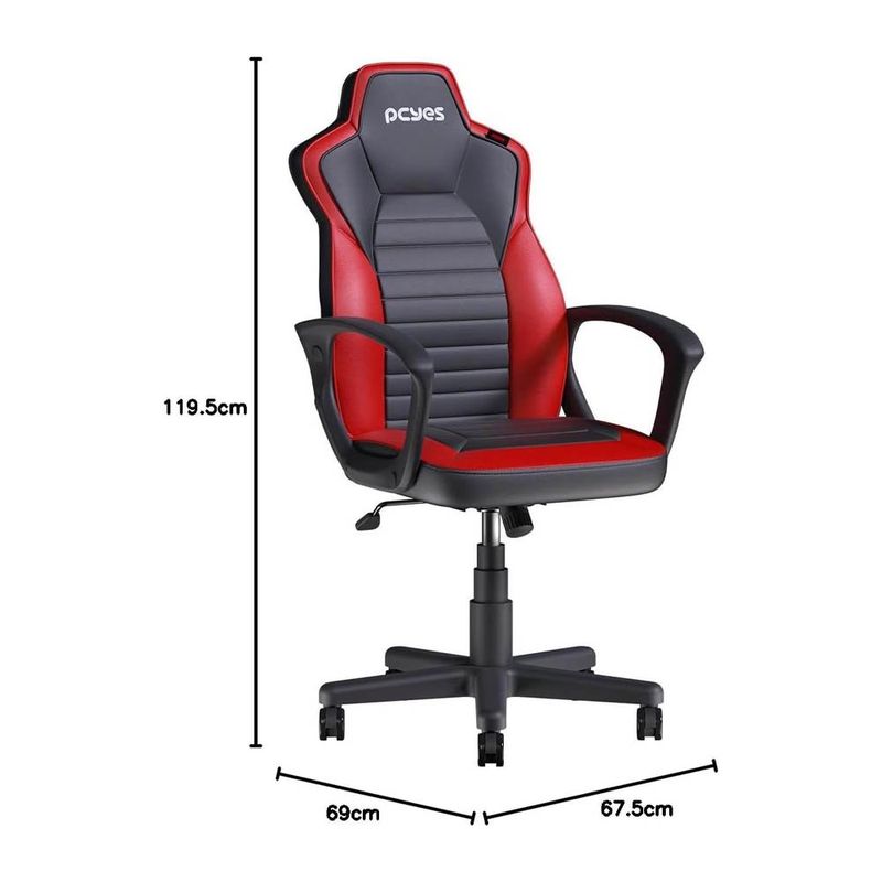 cadeira gamer pcyes mad racer sti turbo red magma mrstir10vl 192822 vermelho (mp)