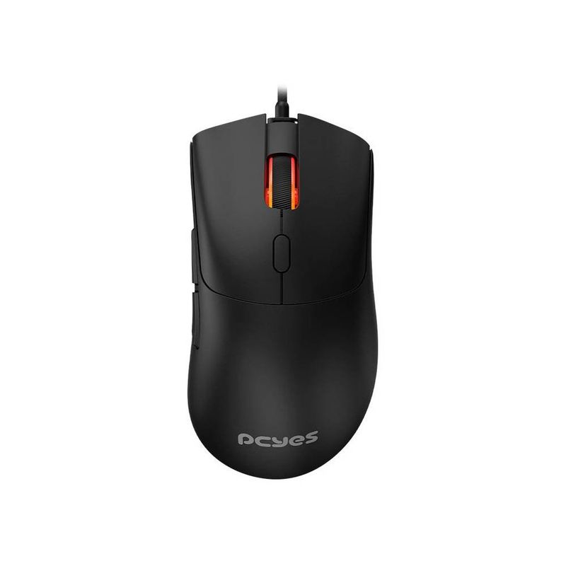mouse gamer pcyes hydrus black vulcan 6 botões 12400dpi rgb pmghbv preto (mp)