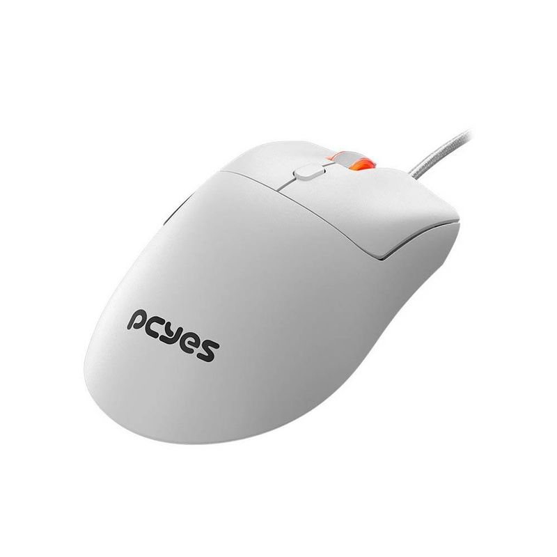 mouse gamer pcyes hydrus white ghost 6 botões 12400dpi rgb pmghwg branco (mp)