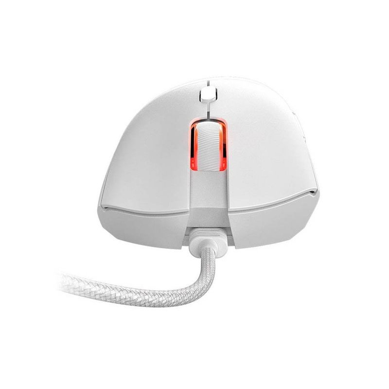 mouse gamer pcyes hydrus white ghost 6 botões 12400dpi rgb pmghwg branco (mp)