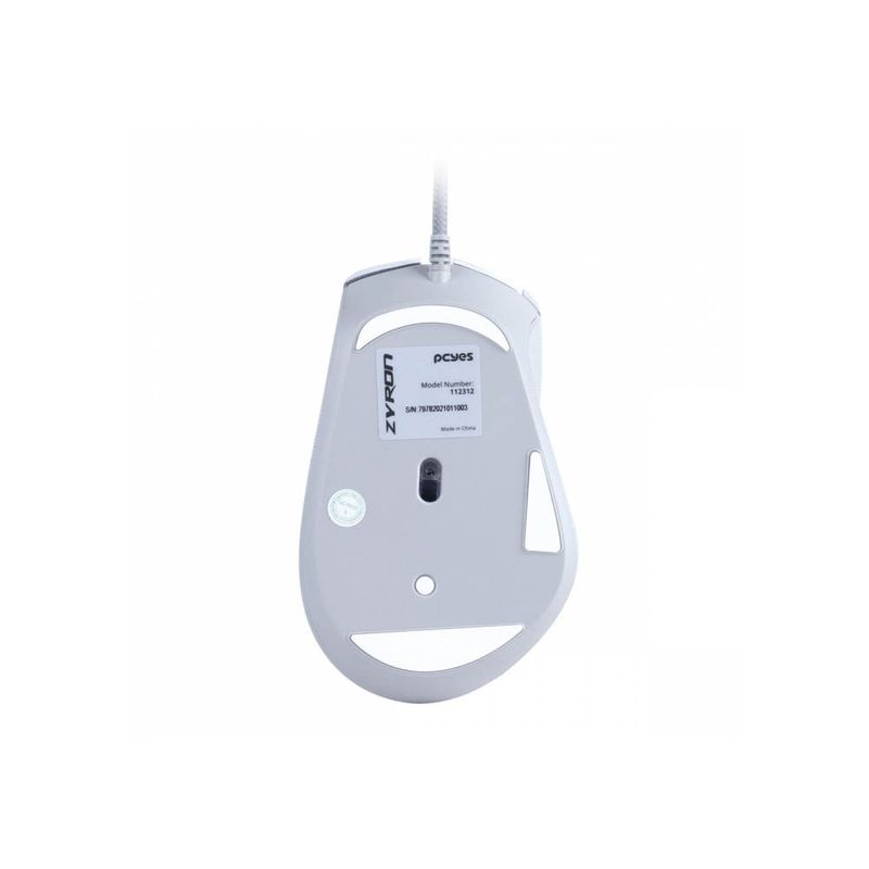 mouse gamer pcyes zyron 7 botões 12800dpi rgb pmgzrgbw branco (mp)