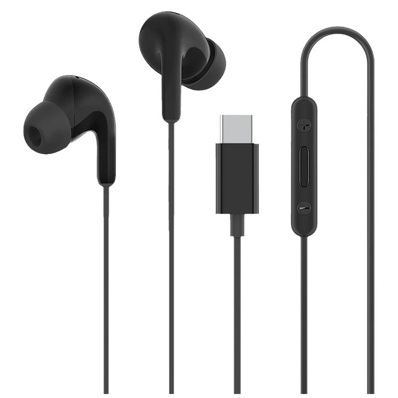 fone de ouvido com fio xiaomi usb tipo-c driver 12.4mm microfone botões multifunções preto (id)