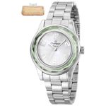 kit relógio feminino champion prata + bolsa clutch cn29990d (mp)