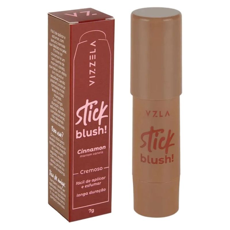 blush stick vizzela cinnamon marrom canela 7g