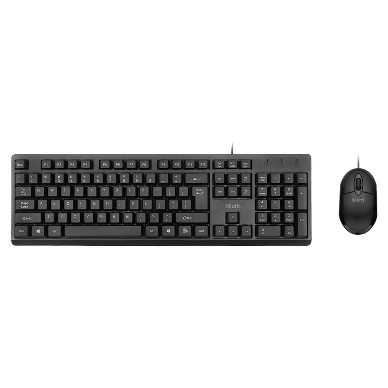 kit teclado e mouse com fio multi cf600 usb preto tc609 (mp)