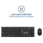 kit teclado e mouse com fio multi cf600 usb preto tc609 (mp)