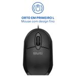 kit teclado e mouse com fio multi cf600 usb preto tc609 (mp)