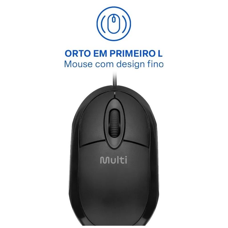 kit teclado e mouse com fio multi cf600 usb preto tc609 (mp)