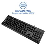 kit teclado e mouse com fio multi cf600 usb preto tc609 (mp)