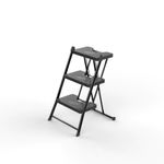 escada de alcance anodilar 3 degraus 72cm 120kg 1273-5 preto (mp)