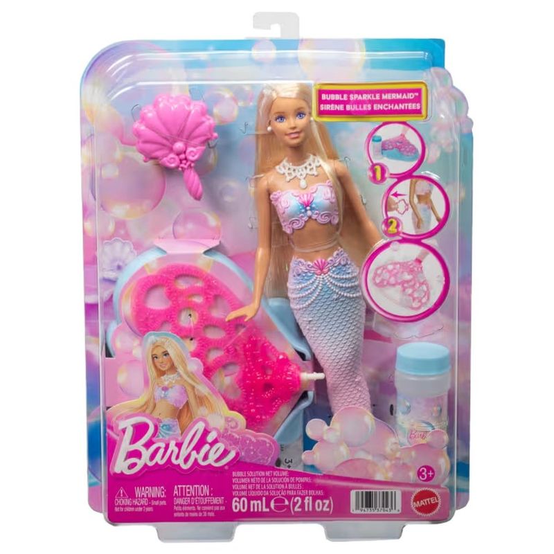 boneca mattel barbie sereia bolhas jlw56