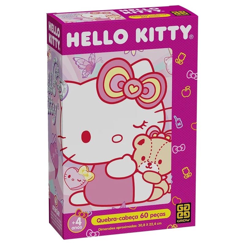 quebra-cabeça grow hello kitty brilhante 60 peças 4918