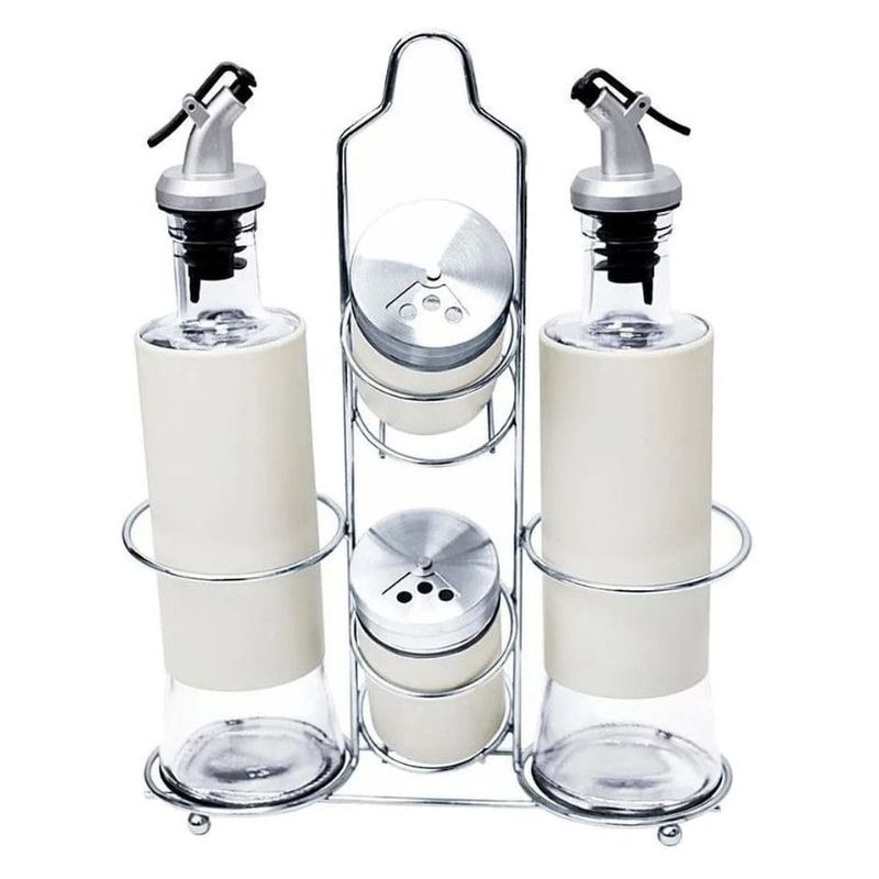 conjunto galheteiro hauskraft malone com suporte 4 peças glht-074 (mp)