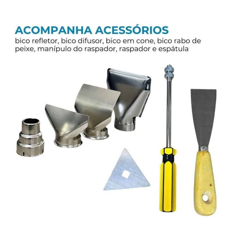 soprador térmico importway com acessórios 2000w 127v ta110 (mp)