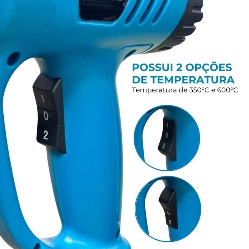 soprador térmico importway com acessórios 2000w 127v ta110 (mp)