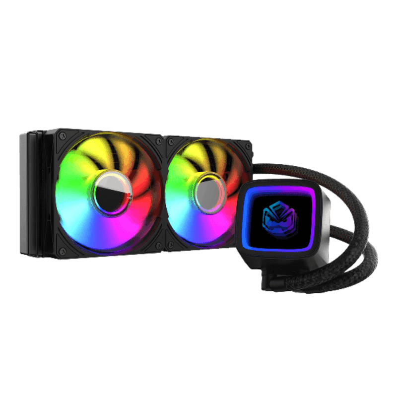 water cooler pcyes tundra black vulcan argb 240mm intel e amd (mp)