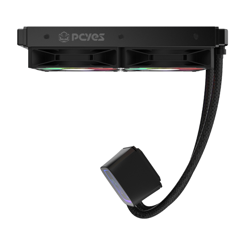 water cooler pcyes tundra black vulcan argb 240mm intel e amd (mp)