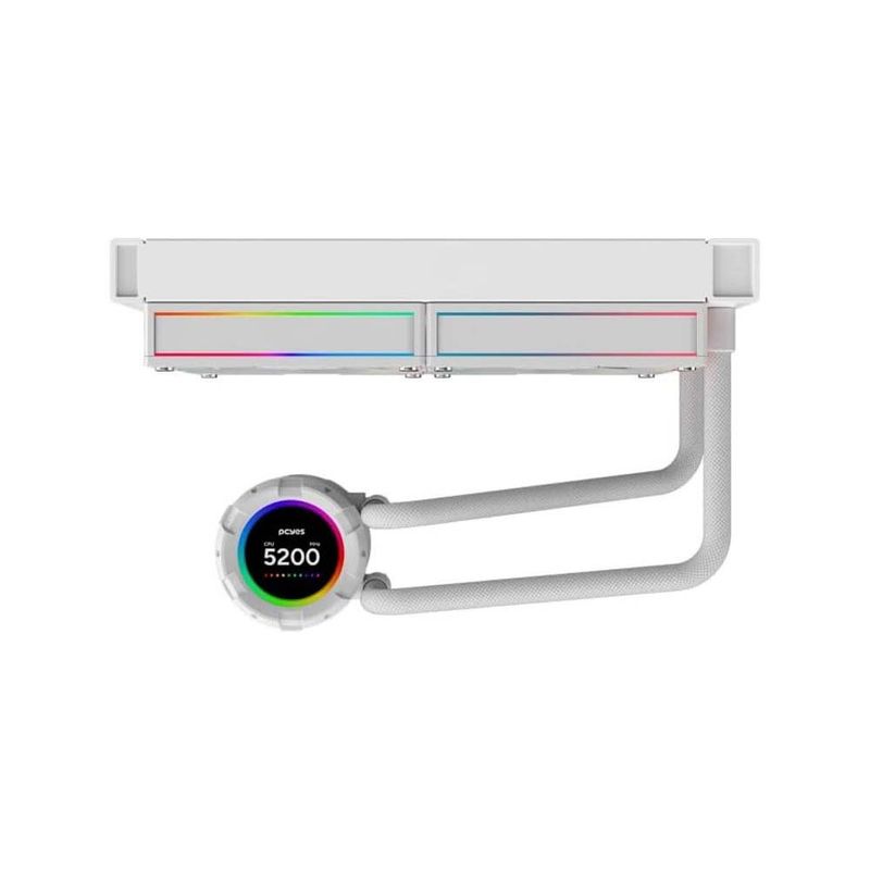 water cooler pcyes vision white ghost argb lcd 2.1" 240mm branco (mp)