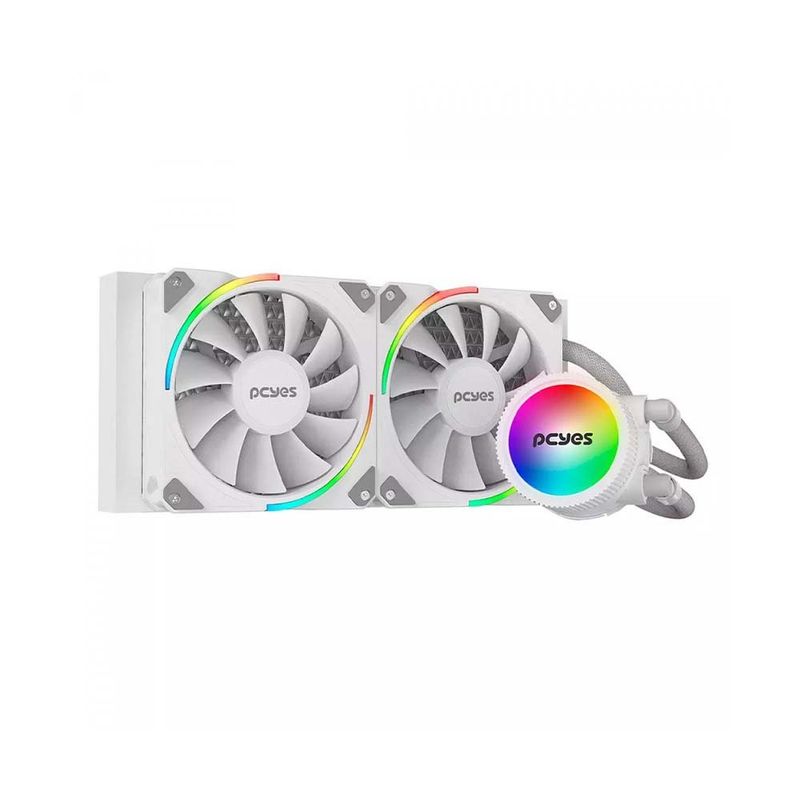 water cooler pcyes sangue frio 3 argb 240mm tdp 250w branco (mp)